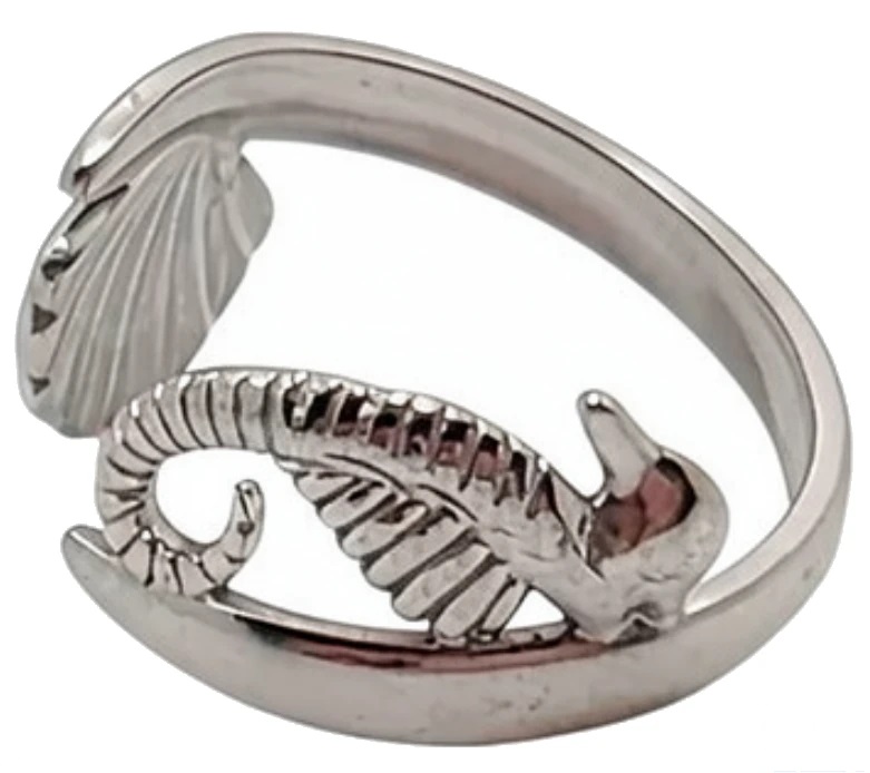 Anillo de aero quirurgico ostra y caballito de mar